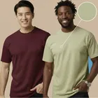 Polyester Round Neck T-shirt for Men, Multicolour, Pack of 2 