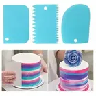Pallavi Trading Cake Scraper Irregular Teeth Edge Diy Scraper Cake Decorating Fondant Pastry Cutters Baking Spatulas, 3 Pc