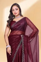 Net Embellished Saree for Women 