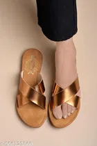 Shoetopia Embellished Flat Sandals Brown 