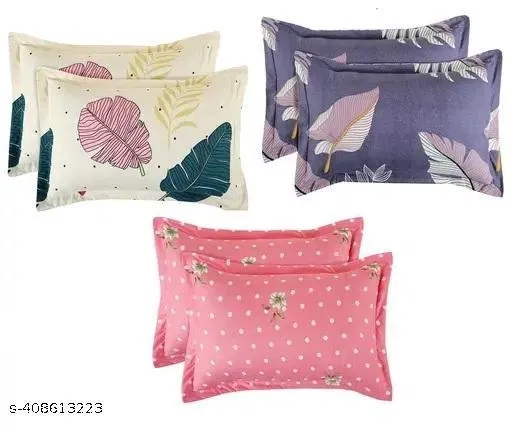 Cotton Pillow Covers (Multicolor, 18x28 inches) (Pack of 6)