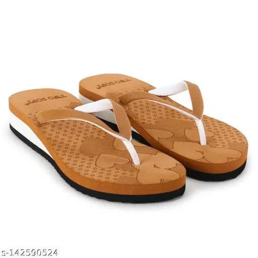 Twosoft Flip-flops for Women (Brown, 4)