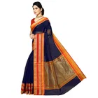 सिद्धिदाता टेक्सटाइल विमेंस कोटा डोरिया कॉटन टेम्पल जैरी बॉर्डर साड़ी विद अन-स्टीट्च्ड ब्लाउज पीस 