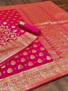 Silk Woven Design Saree for Women, Pink 