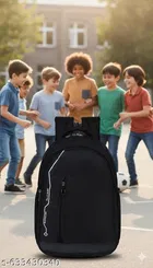Polyester Backpack for Men & Women, Black