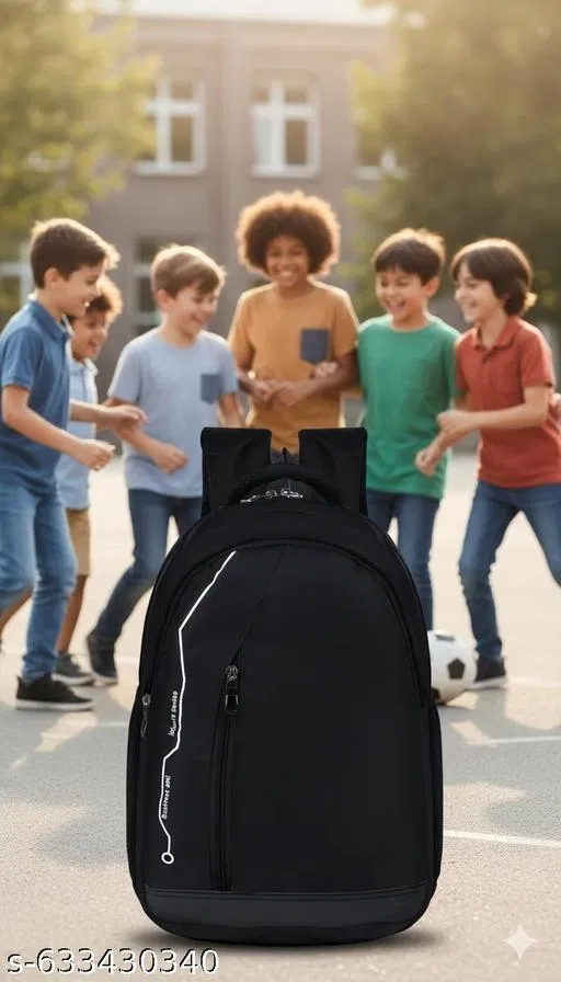 Polyester Backpack for Men & Women, Black