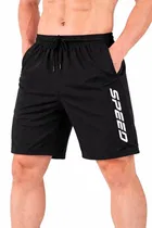 Polycotton Athletic Shorts for Men ,Black 