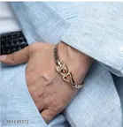Gold Trishula Bracelet for Men