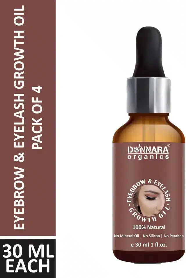 Donnara Organics Eyebrow & Eyelash Growth oil (Pack of 4, 30 ml)