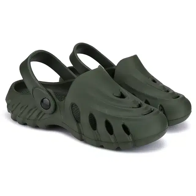 Bersache Clogs for Men (Green, 8)