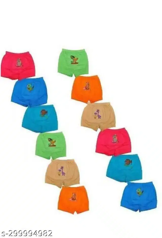 Cotton Innerwear Shorts for Kids (Multicolor, 9-12 Months) (Pack of 12)