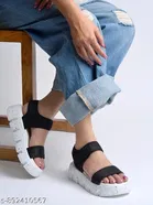 Shoetopia Platform Sandals Black Size IND-6