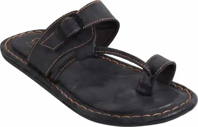 Style Height Artificial Leather Airmax Sandal Men's Slipper (Black, 6) (BM336)