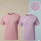 Polyester Round Neck T-shirt for Men, Multicolour, Pack of 2 