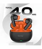 TecSox AudioX Wireless Earbuds [Black/Orange]