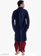 Silk Solid Kurta with Dhoti for Men 