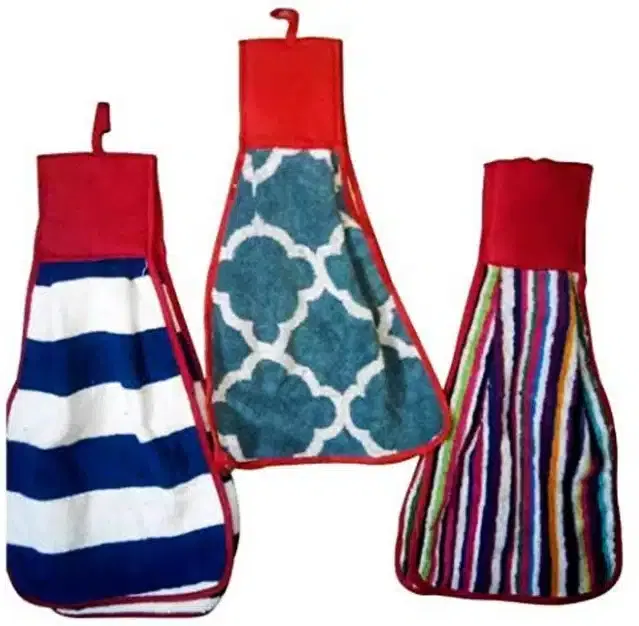 Cotton Hanging Hand Towel (Multicolor, Pack of 3)