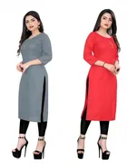 Crepe Solid Kurtis for Women 