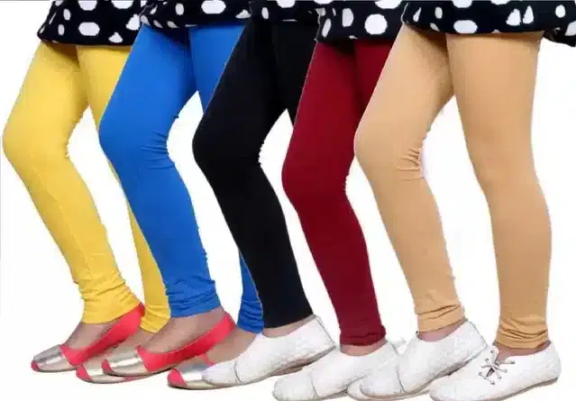 Soft & Comfortable Leggings for Girls (Pack of 5) (Multicolor, 14-15 Years)