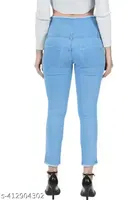 Cotton Blend Jeans for Women, Light Blue 