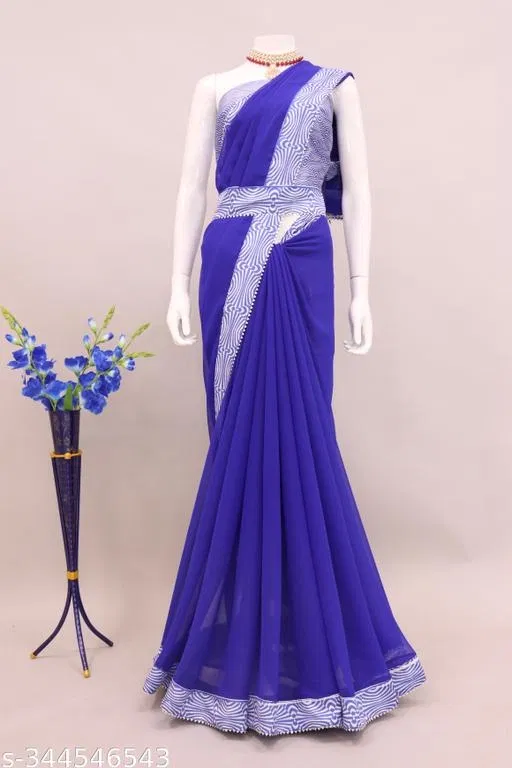 Elegant Saree for Women (Blue)