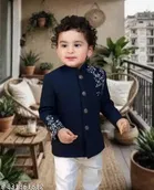 Embroidered Cotton Silk Kurta Set for Boys 