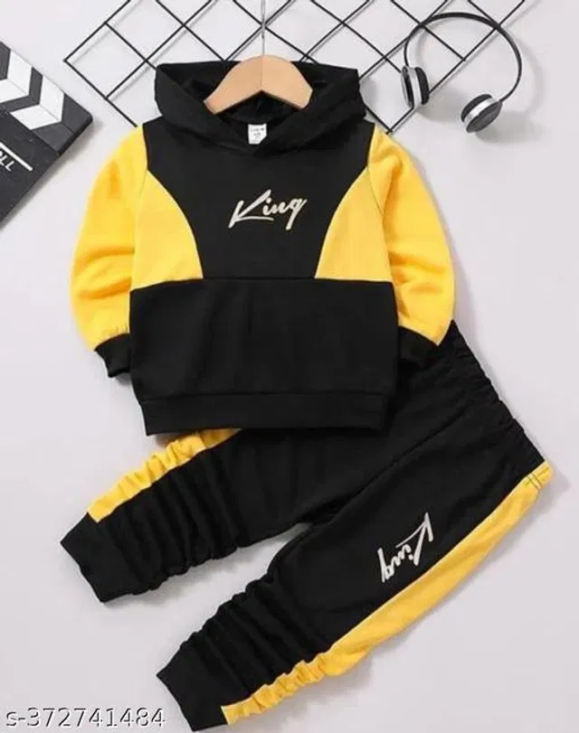 Cotton Blend Clothing Set for Kids (Yellow & Black, 0-3 Months)