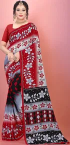 Georgette Printed Saree for Women 