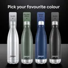 PEXPO Electro 1000 Stainless Steel Sports/Fridge Water Bottle with Sipper Cap - 980ml BPA Free - Silver