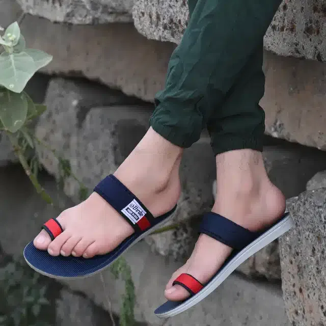 Stylish Lightweight Sandals for Men (Navy Blue, 6) (AE-211)