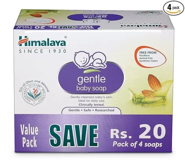 हिमालया जेंटल बेबी सोप, 4X75 g (पैक ऑफ़ 4)