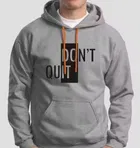 Fleece Printed Hoodie for Men, Grey (S)