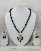 Women'S Alloy Gold Plated Jewellery Set, Black