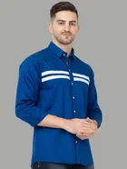 Full Sleeves Solid Shirt for Men (Blue, M)