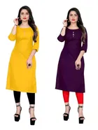 Crepe Solid Kurtis for Women 