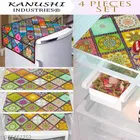 KANUSHI Industries® 1 Pc Fridge Cover for Top with 6 Utility Pockets + 3 Fridge Mats 