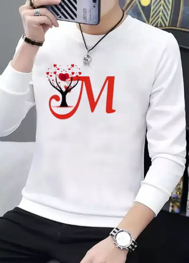 Long Sleeves T-Shirt for Men (White, L)