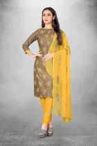 Cotton Slub Unstitched Dress Material for Women 