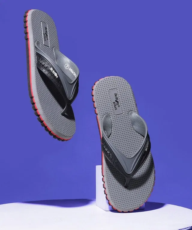action Flip Flops for Men (Grey, 9)