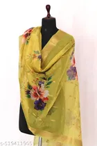 Cotton Printed Dupatta for Women & Girls, Yellow 