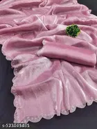 Chiffon Embroidered Saree For Women, Pink