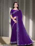 Georgette Saree for Women, Blue 