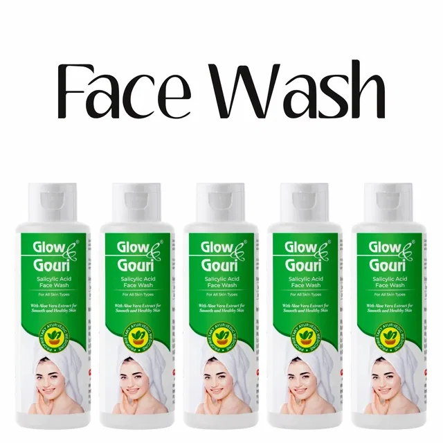 Glow Gouri Salicylic Acid Face Wash (100 ml, Pack of 5)