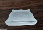 Plastic Plates for Kitchen, White, Pack of 6
