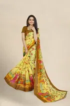 SVB जॉर्जेट साड़ी विद ब्लाउज फॉर विमेंस 