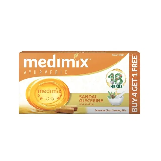 मेडिमिक्स आयुर्वेदिक चंदन साबुन 5X125 g (4 के साथ 1 मुफ्त)