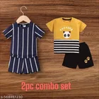 Hosiery Cotton Printed Clothing Set for Kids, Multicolor, Pack of 2 