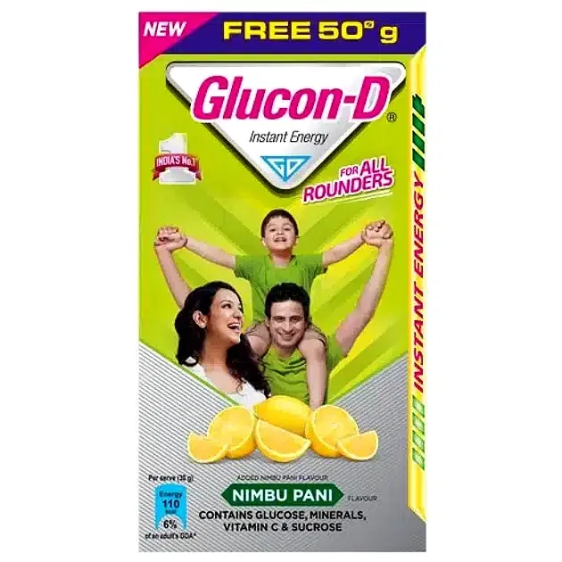 ग्लुकोन-डी निम्बू पानी Flavored ड्रिंक 75 g+50 g एक्स्ट्रा