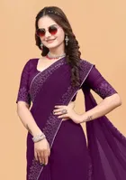 Georgette Embellished Saree for Women 