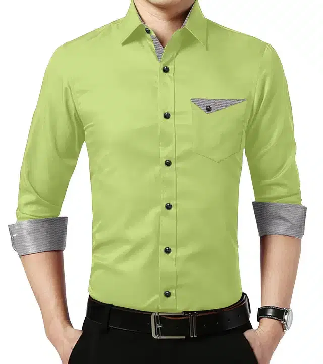 Full Sleeves Shirt for Men (Green, XL)